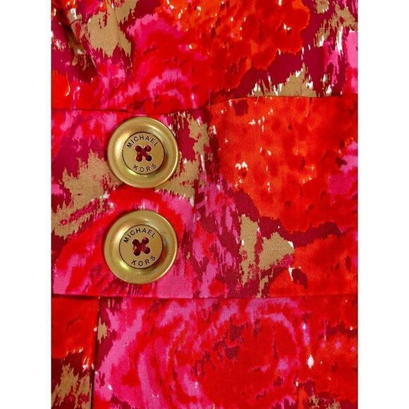 Michael Kors Watercolor red retro Sheath Dress 2 - Picture 3 of 4